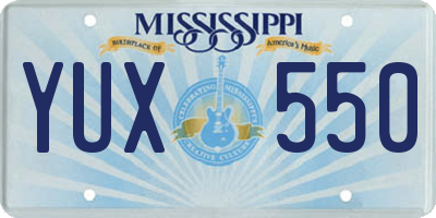 MS license plate YUX550