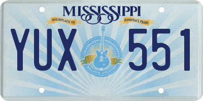 MS license plate YUX551