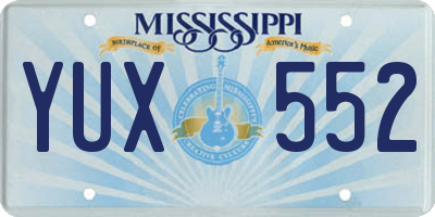MS license plate YUX552