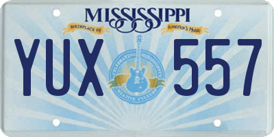 MS license plate YUX557