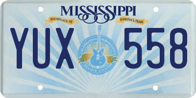 MS license plate YUX558