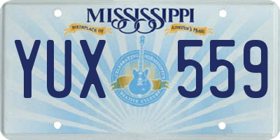 MS license plate YUX559