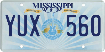 MS license plate YUX560