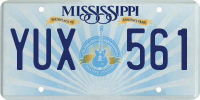 MS license plate YUX561