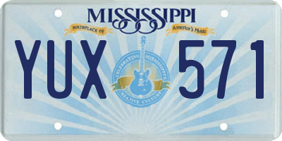 MS license plate YUX571
