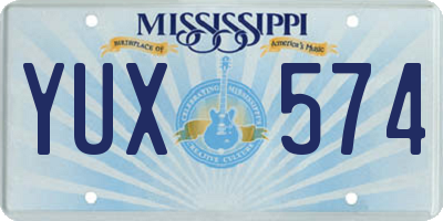 MS license plate YUX574