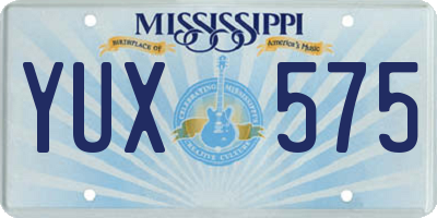 MS license plate YUX575