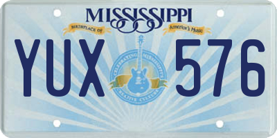 MS license plate YUX576