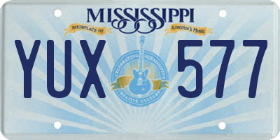 MS license plate YUX577