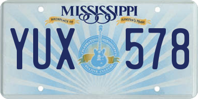 MS license plate YUX578