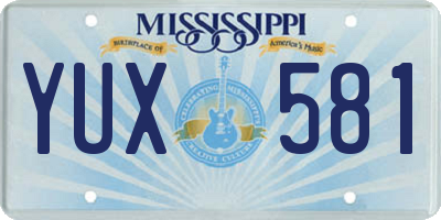 MS license plate YUX581