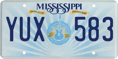 MS license plate YUX583