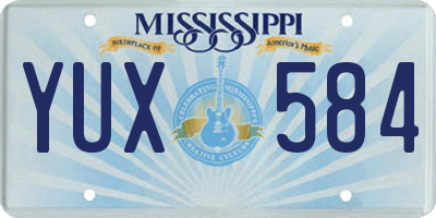 MS license plate YUX584