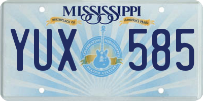 MS license plate YUX585