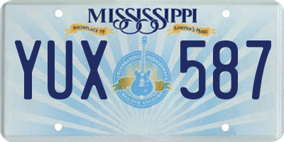 MS license plate YUX587