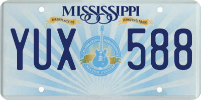 MS license plate YUX588