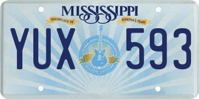 MS license plate YUX593