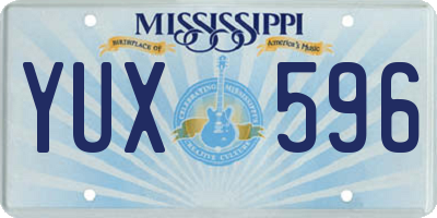 MS license plate YUX596