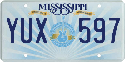 MS license plate YUX597