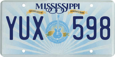 MS license plate YUX598