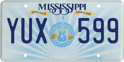 MS license plate YUX599