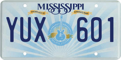 MS license plate YUX601