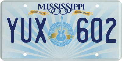 MS license plate YUX602
