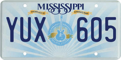 MS license plate YUX605