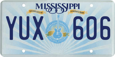 MS license plate YUX606