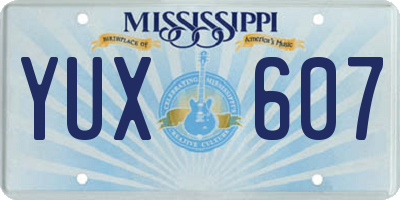 MS license plate YUX607