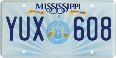 MS license plate YUX608