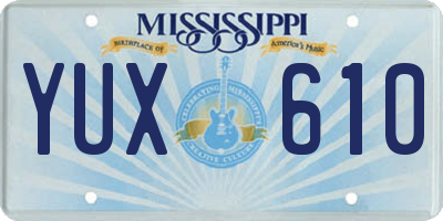 MS license plate YUX610