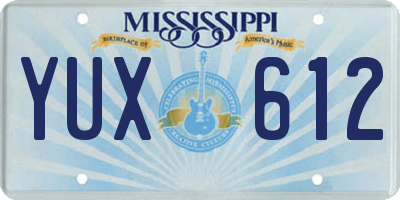 MS license plate YUX612