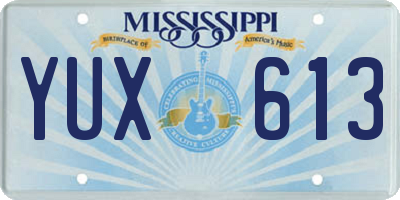MS license plate YUX613