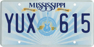 MS license plate YUX615