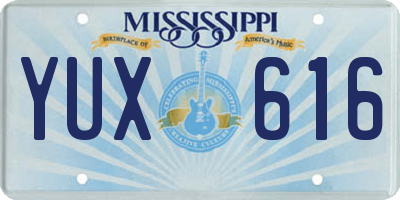 MS license plate YUX616