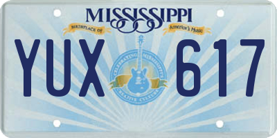 MS license plate YUX617
