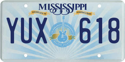 MS license plate YUX618