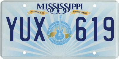 MS license plate YUX619