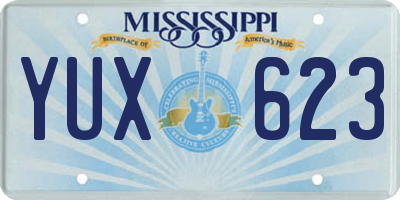 MS license plate YUX623