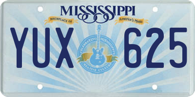 MS license plate YUX625