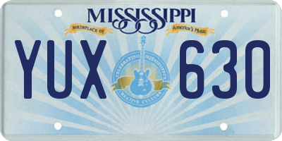 MS license plate YUX630
