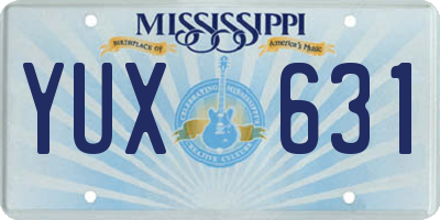 MS license plate YUX631