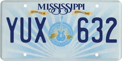 MS license plate YUX632