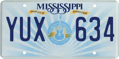 MS license plate YUX634