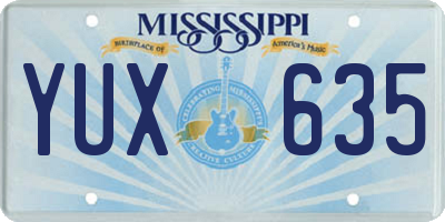 MS license plate YUX635