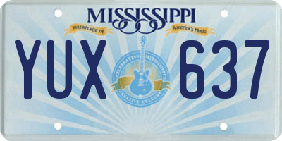 MS license plate YUX637