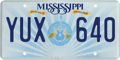 MS license plate YUX640