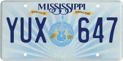MS license plate YUX647