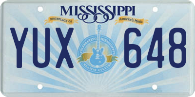 MS license plate YUX648